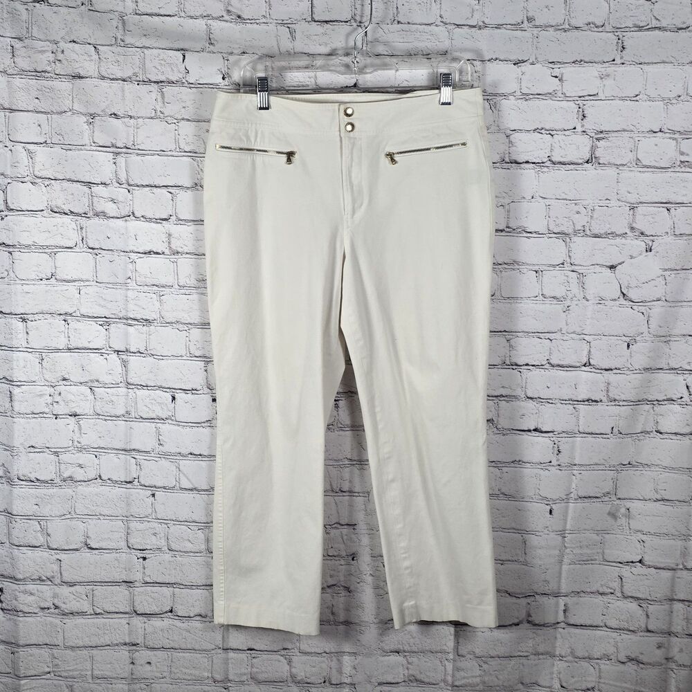 LRL Ralph Lauren Women's Sz 10 White Stretch Trousers